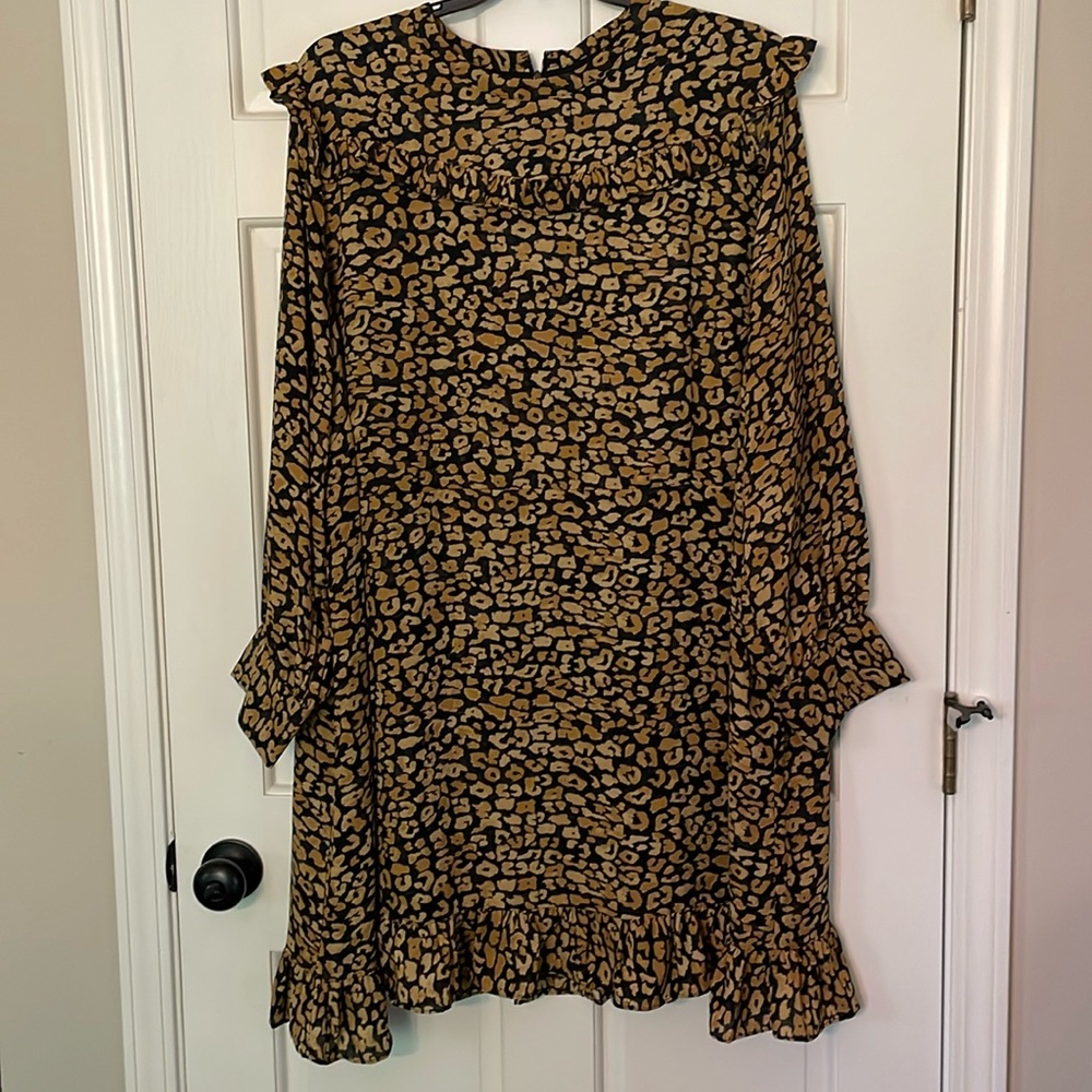 Ruffle animal print dress 4X